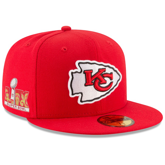 KANSAS CITY CHIEFS SUPER BOWL LIX SIDE PATCH 59FIFTY FITTED HAT- RED