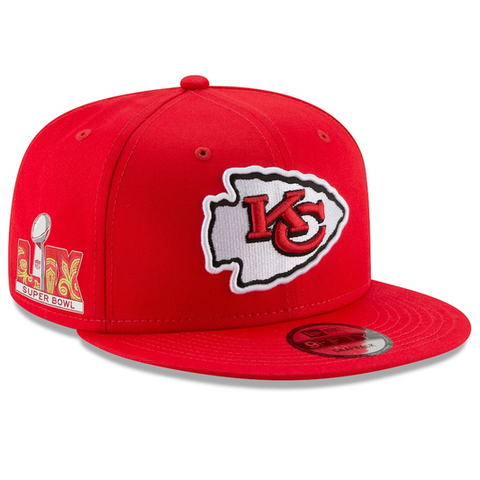 KANSAS CITY CHIEFS SUPER BOWL LIX SIDE PATCH 9FIFTY SNAPBACK HAT- RED