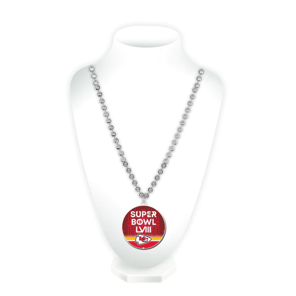 KANSAS CITY CHIEFS SUPER BOWL LVIII BOUND BEADS WITH MEDALLION