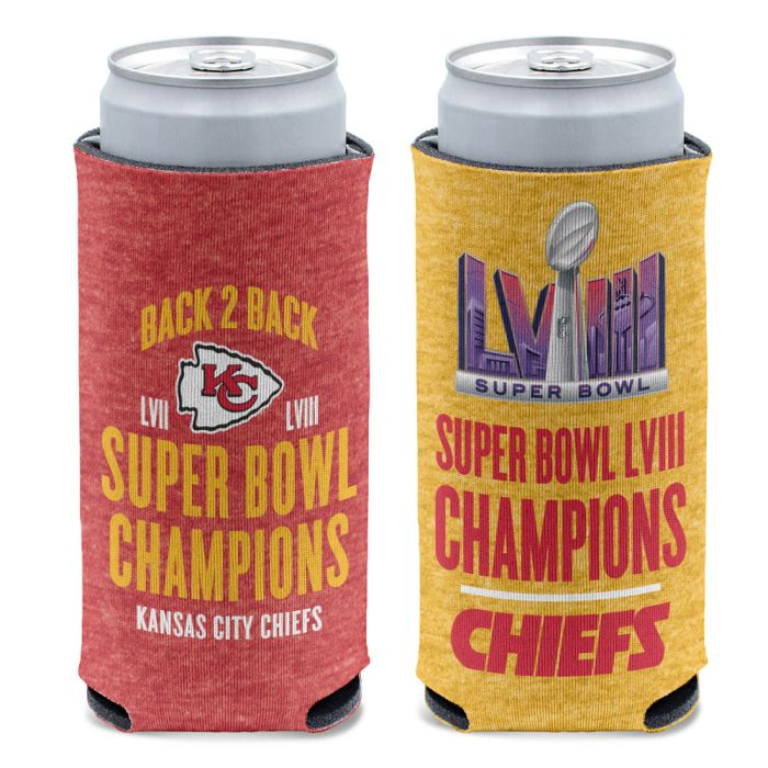 KANSAS CITY CHIEFS SUPER BOWL LVIII CHAMPIONS 12 OZ SLIM CAN COOLER