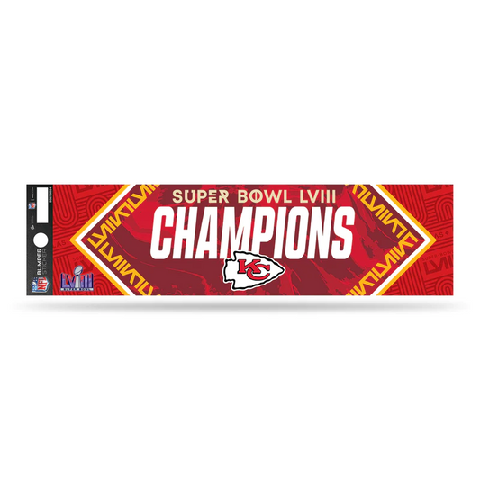 KANSAS CITY CHIEFS SUPER BOWL LVIII CHAMPIONS BUMPER STI\CKER