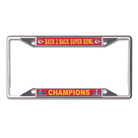 KANSAS CITY CHIEFS SUPER BOWL LVIII CHAMPIONS LICENSE PLATE FRAME