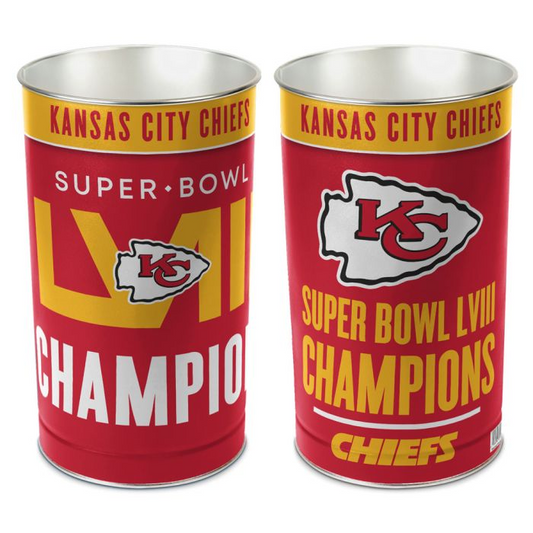 KANSAS CITY CHIEFS SUPER BOWL LVIII CHAMPIONS WASTEBASKET