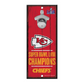 KANSAS CITY CHIEFS SUPER BOWL LVIII CHAMPIONS WOOD BOTTLE OPENER SIGN 5" X 11"