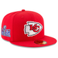 KANSAS CITY CHIEFS SUPER BOWL LVIII SIDE PATCH 59FIFTY FITTED HAT - RED