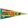 KANSAS CITY CHIEFS VS. PHILADELPHIA EAGLES SUPER BOWL LIX DUELING 12" X 30" PREMIUM PENNANT