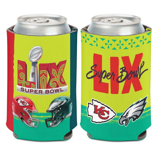 KANSAS CITY CHIEFS VS. PHILADELPHIA EAGLES SUPER BOWL LIX DUELING 12OZ CAN COOLER