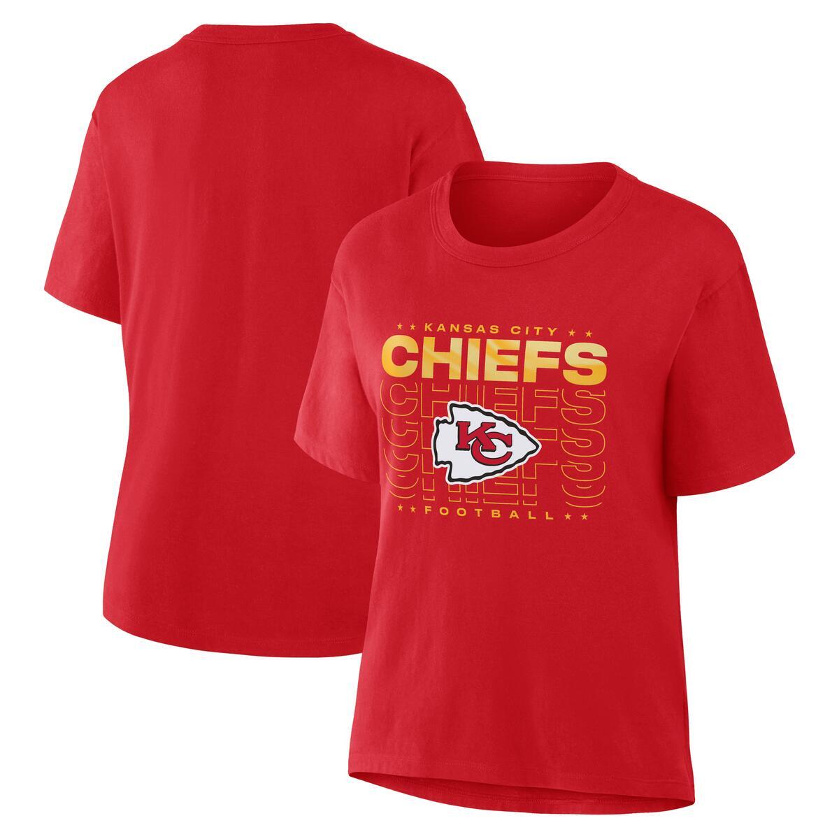 KANSAS CITY CHIEFS WOMEN'S DOWN BY CONTACT BOXY T-SHIRT - RED