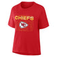 KANSAS CITY CHIEFS WOMEN'S DOWN BY CONTACT BOXY T-SHIRT - RED