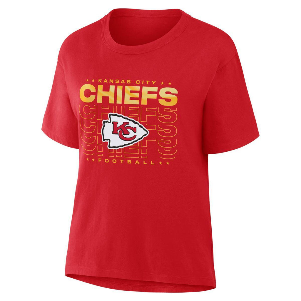 KANSAS CITY CHIEFS WOMEN'S DOWN BY CONTACT BOXY T-SHIRT - RED