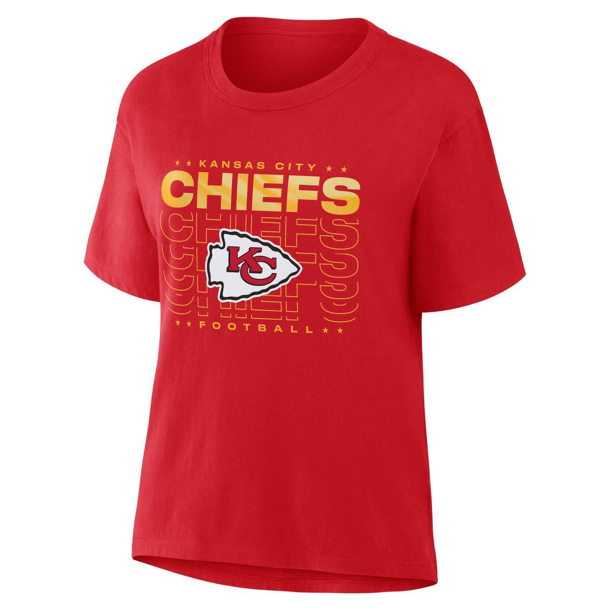 KANSAS CITY CHIEFS WOMEN'S DOWN BY CONTACT BOXY T-SHIRT - RED