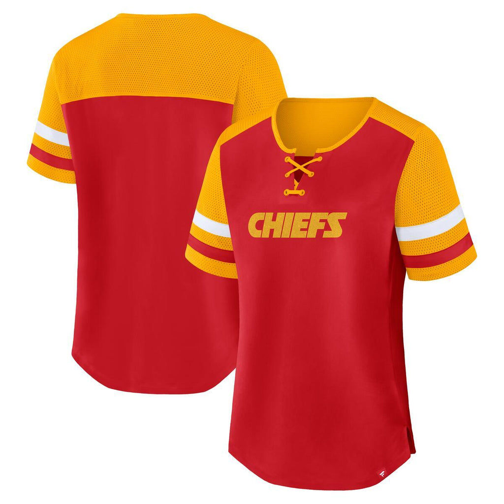 KANSAS CITY CHIEFS WOMEN'S FANATICS BRANDED CURL ROUTE T-SHIRT - RED
