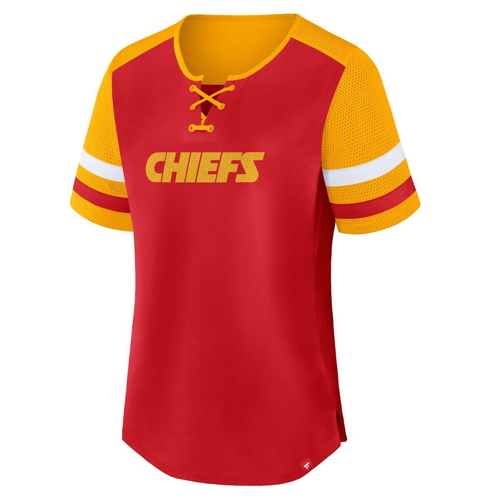 KANSAS CITY CHIEFS WOMEN'S FANATICS BRANDED CURL ROUTE T-SHIRT - RED