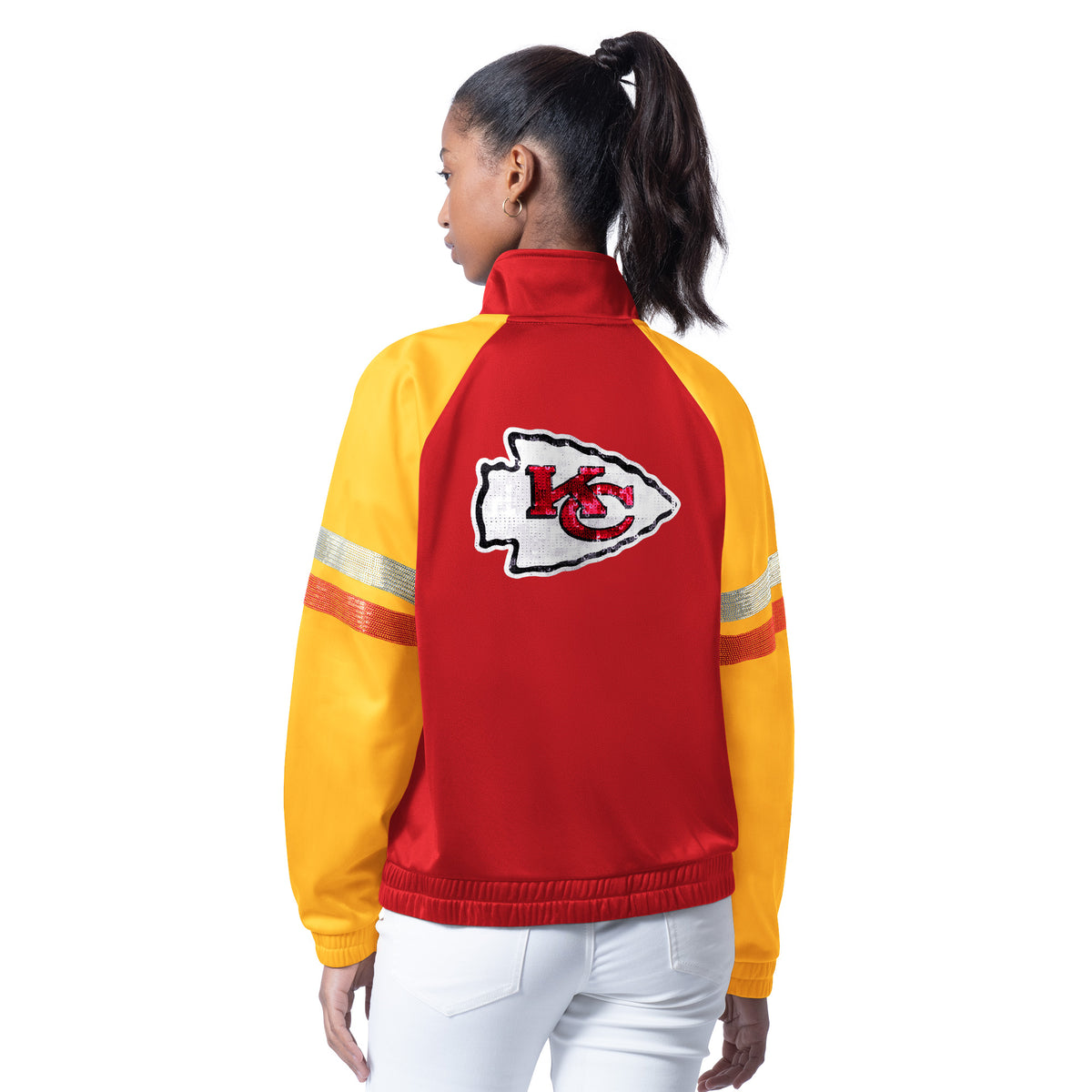 KANSAS CITY CHIEFS WOMEN'S G-III 4HER BY CARL BANKS FAN BLING TRACK JACKET
