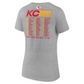 KANSAS CITY CHIEFS WOMEN'S SUPER BOWL LIX ROSTER T-SHIRT - HEATHER GRAY