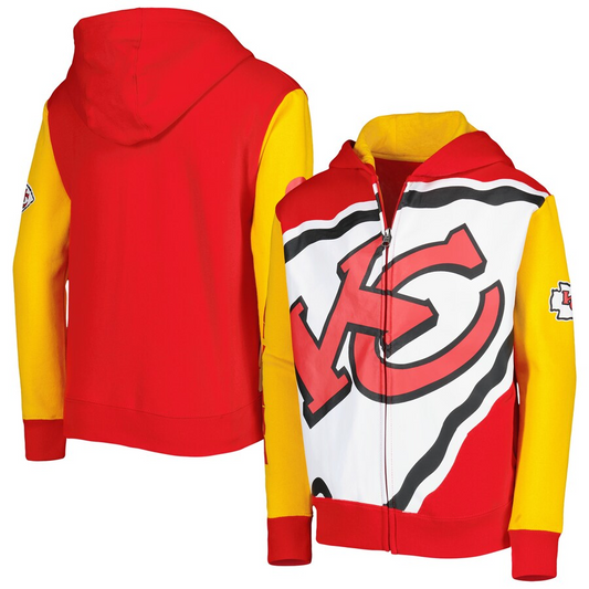 KANSAS CITY CHIEFS YOUTH POSTER BOARD FULL -ZIP HOODED SWEATSHIRT