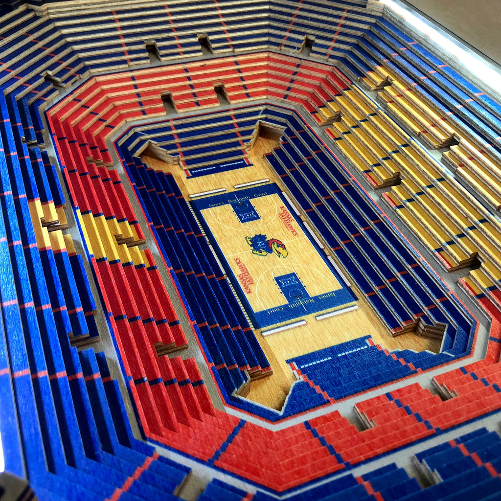 KANSAS JAYHAWKS 25 LAYER 3D STADIUM LIGHTED END TABLE