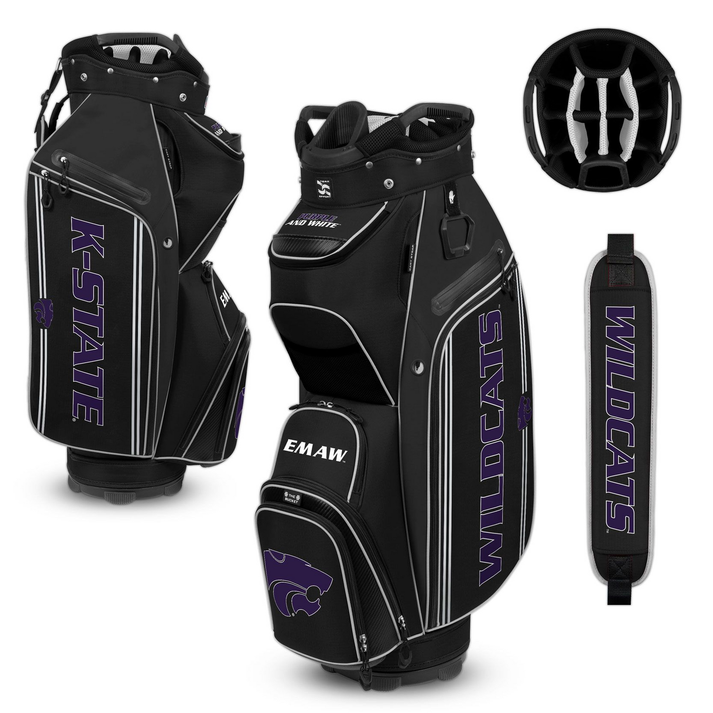 KANSAS STATE WILDCATS TEAM EFFORT BUCKET III COOLER CART GOLF BAG