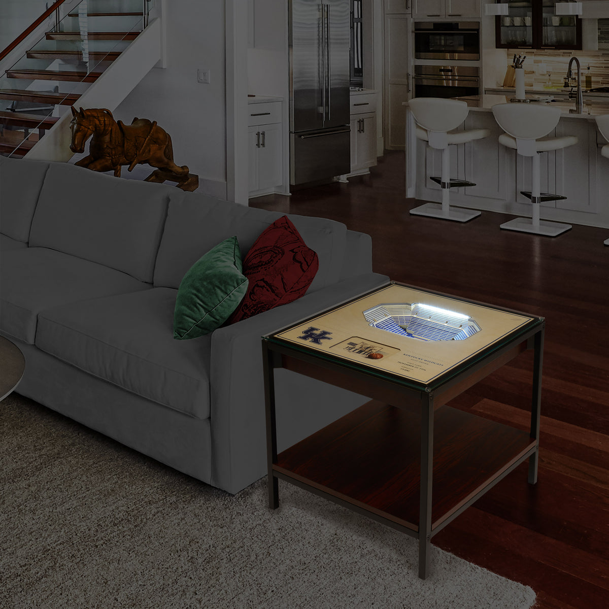 KANSAS STATE WILDCATS 25 LAYER 3D STADIUM LIGHTED END TABLE