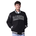 LAS VEGAS RAIDERS MEN'S CLUTCH HITTER VARSITY JACKET - BLACK