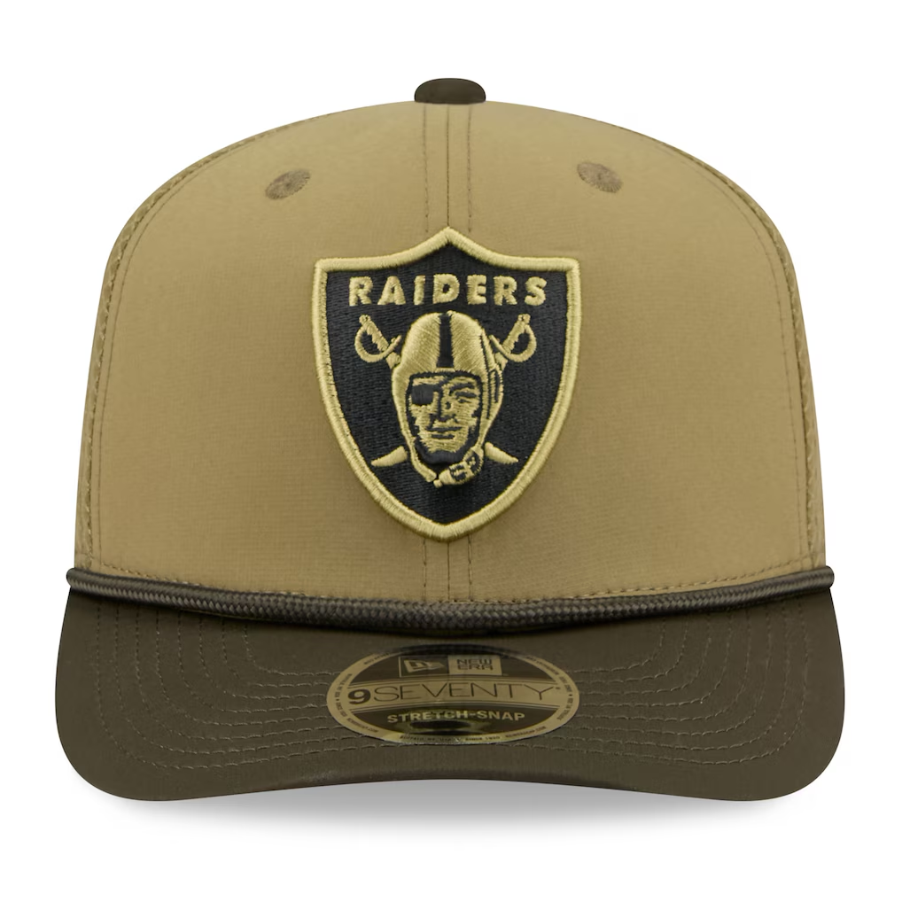 LAS VEGA RAIDERS 2025 NFL SALUTE TO SERVICE 9SEVENTY ADJUSTABLE HAT - GREEN