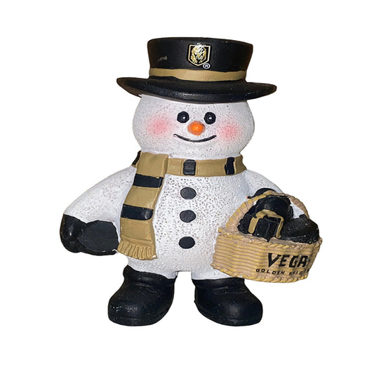 LAS VEGAS GOLDEN KNIGHTS BASKET SNOWMAN ORNAMENT