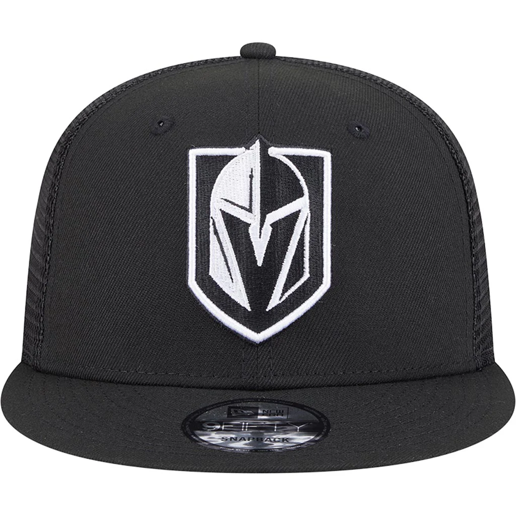 LAS VEGAS GOLDEN KNIGHTS EVERGREEN TRUCKER 9FIFTY SNAPBACK HAT - BLACK/WHITE