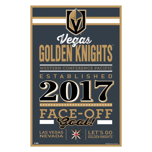 LAS VEGAS GOLDEN KNIGHTS HOME WORDAGE 11X17 LETRERO DE PARED