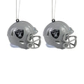 LAS VEGAS RAIDERS 2 PACK ABS HELMET ORNAMENT SET