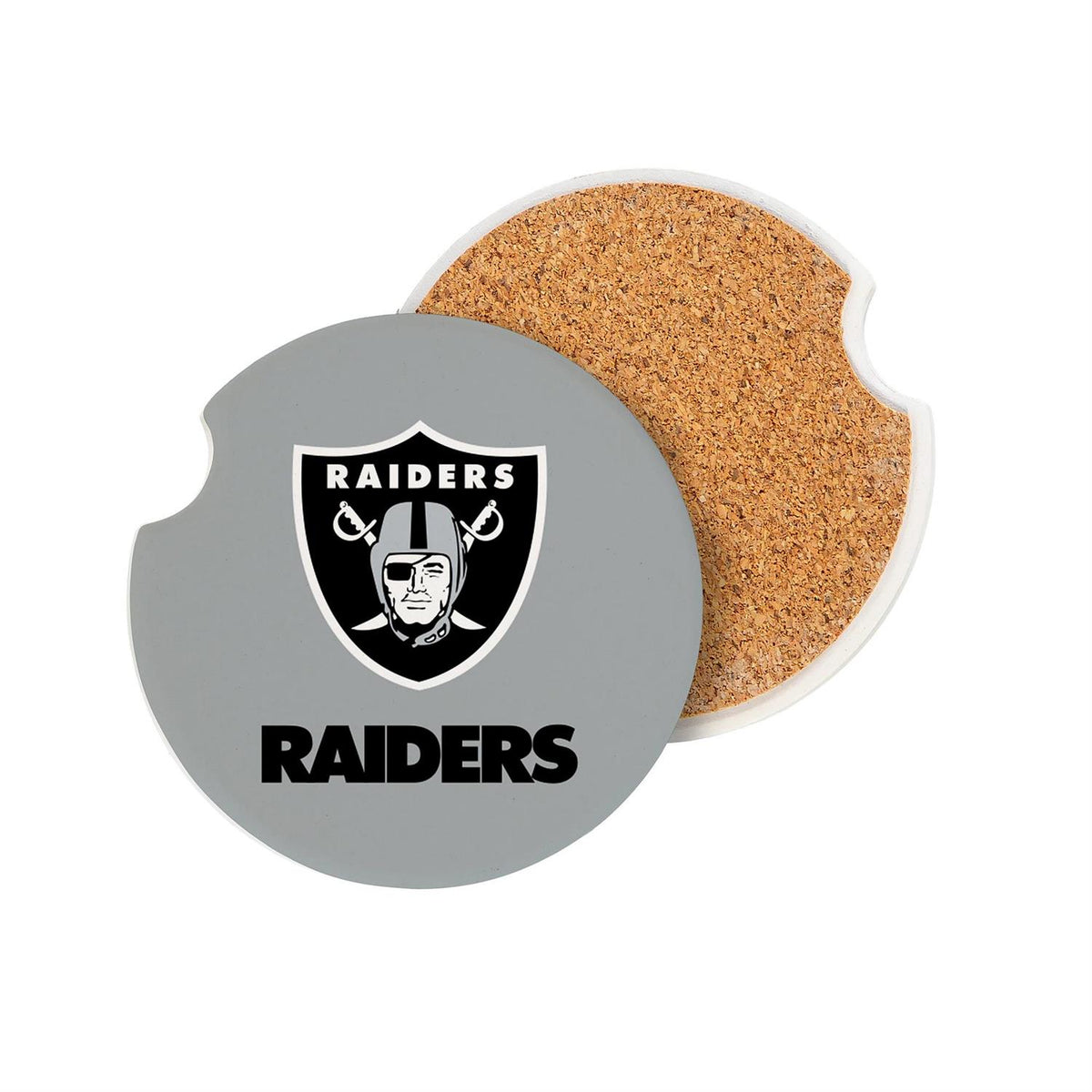 LAS VEGAS RAIDERS 2-PIECE CAR COASTER SET