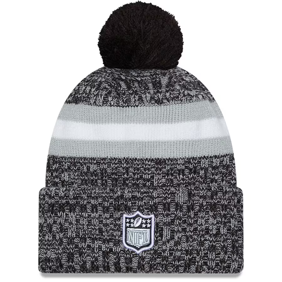 LAS VEGAS RAIDERS 2023 NFL SIDELINE CUFFED KNIT WITH POM