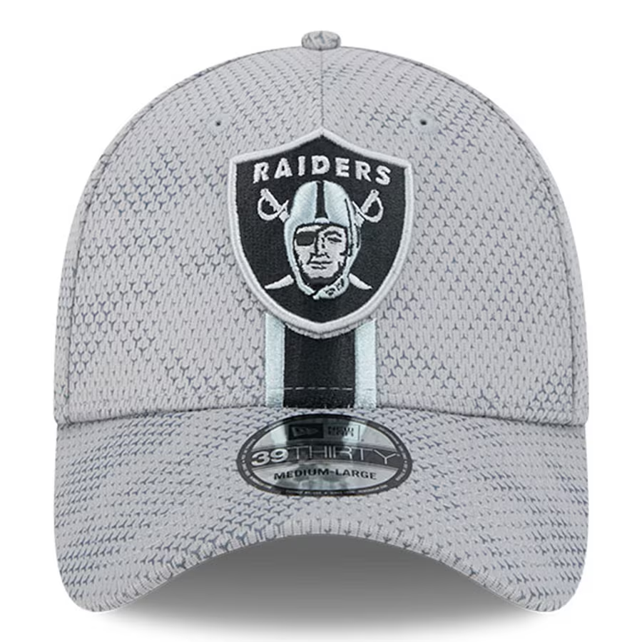 LAS VEGAS RAIDERS 2024 NFL SIDELINE 39THIRTY FLEX FIT HAT - GRAY