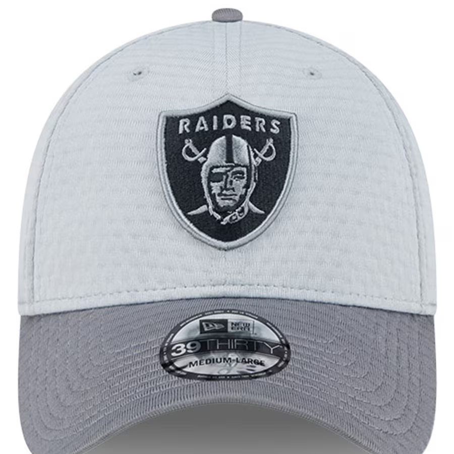 LAS VEGAS RAIDERS 2024 NFL TRAINING CAMP 39THIRTY FLEX FIT HAT - GRAY HEATHER