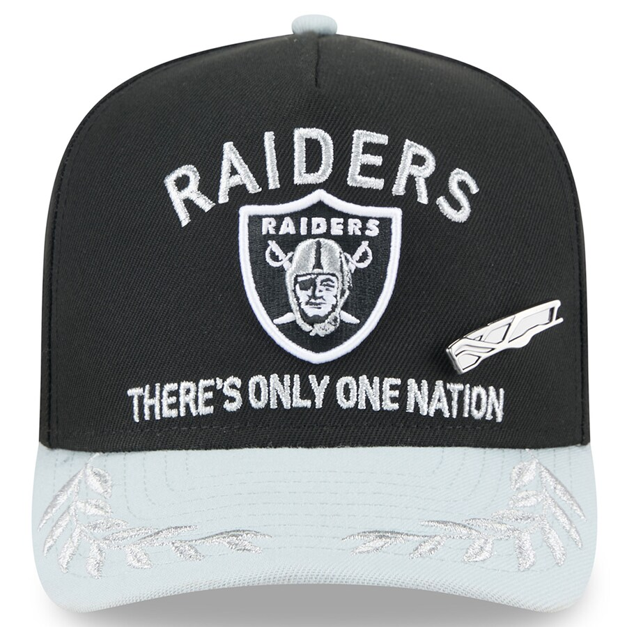 LAS VEGAS RAIDERS 2025 NFL DRAFT A-FRAME 59FIFTY FITTED HAT - BLACK/GRAY