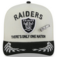 LAS VEGAS RAIDERS 2025 NFL DRAFT A-FRAME 59FIFTY FITTED HAT - CHROME WHITE/BLACK