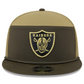 LAS VEGAS RAIDERS 2025 NFL SALUTE TO SERVICE SPLIT PANEL 9FIFTY SNAPBACK HAT - DARK GREEN