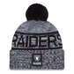 LAS VEGAS RAIDERS 2025 NFL SIDELINE COLD WEATHER CUFFED KNIT WITH POM - BLACK