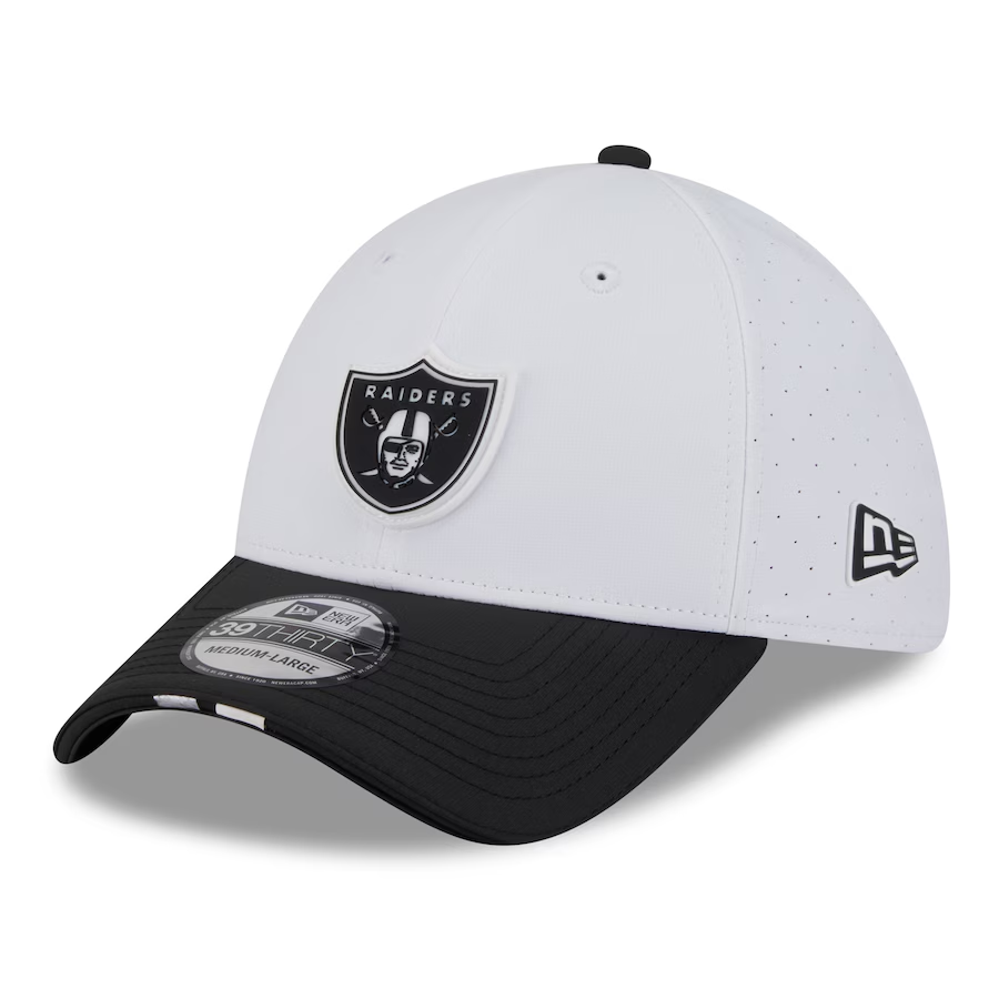 LAS VEGAS RAIDERS 2025 NFL TRAINING CAMP 39THIRTY FLEX FIT HAT - WHITE