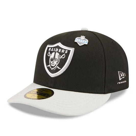 LAS VEGAS RAIDERS 2026 NFL DRAFT 59FIFTY FITTED HAT - BLACK.GRAY
