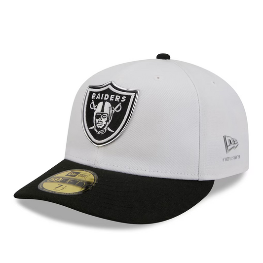 LAS VEGAS RAIDERS 2026 NFL DRAFT 59FIFTY FITTED HAT - WHITE/BLACK