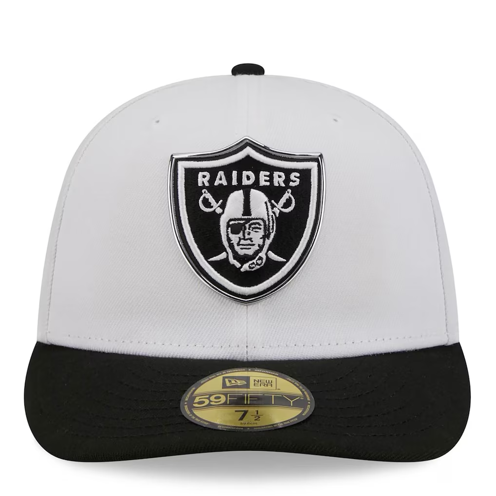 LAS VEGAS RAIDERS 2026 NFL DRAFT 59FIFTY FITTED HAT - WHITE/BLACK