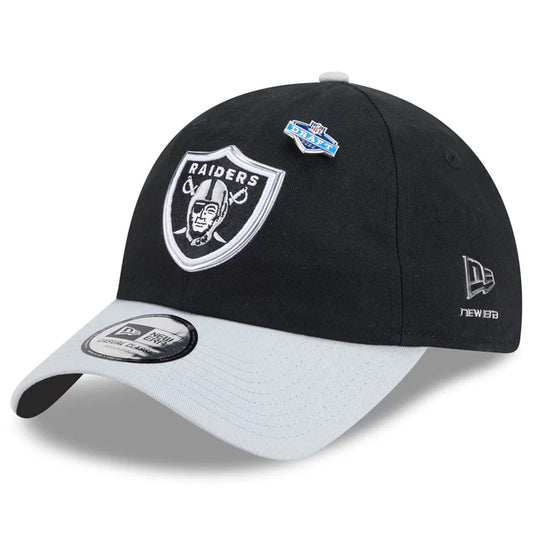 LAS VEGAS RAIDERS 2026 NFL DRAFT CASUAL CLASSIC ADJUSTABLE HAT - BLACK/GRAY