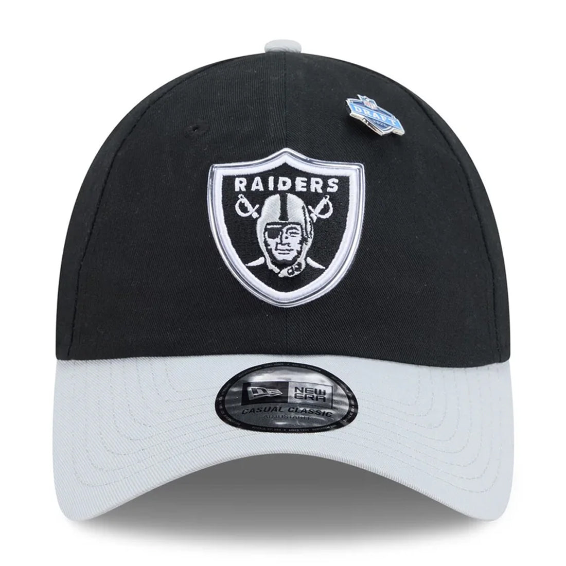 LAS VEGAS RAIDERS 2026 NFL DRAFT CASUAL CLASSIC ADJUSTABLE HAT - BLACK/GRAY