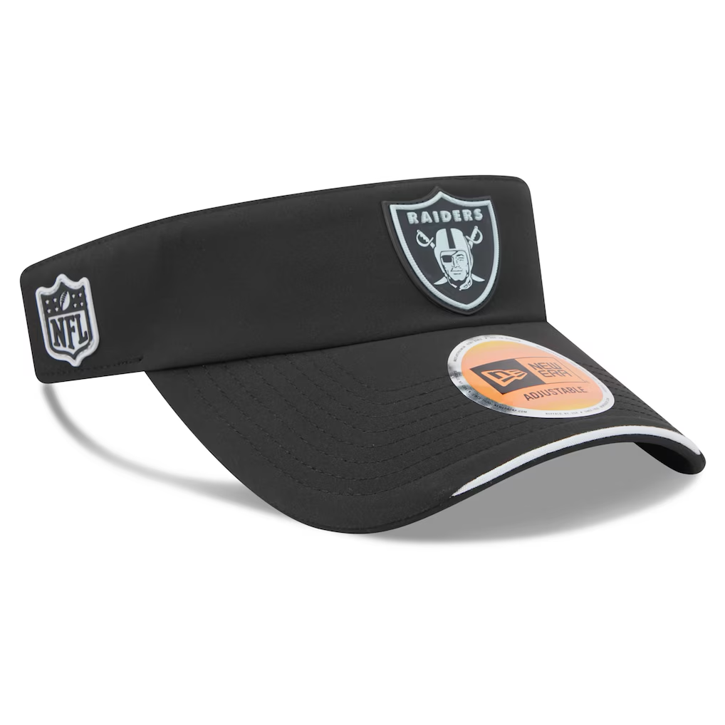 LAS VEGAS RAIDERS 2026 NFL SIDELINE ADJUSTABLE VISOR - BLACK