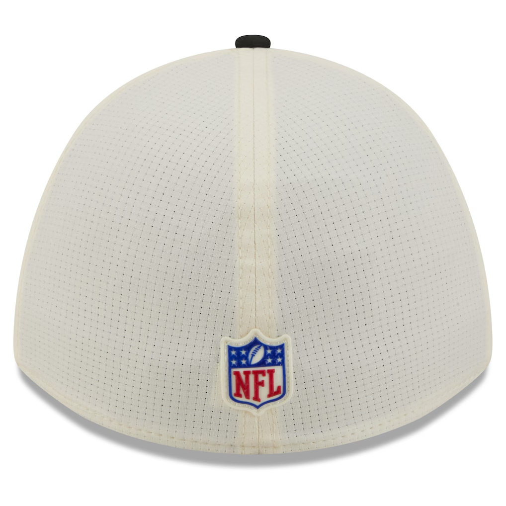 LAS VEGAS RAIDERS 2026 NFL TRAINING CAMP 39THIRTY M-CROWN FLEX FIT HAT - CHROME WHITE/BLACK