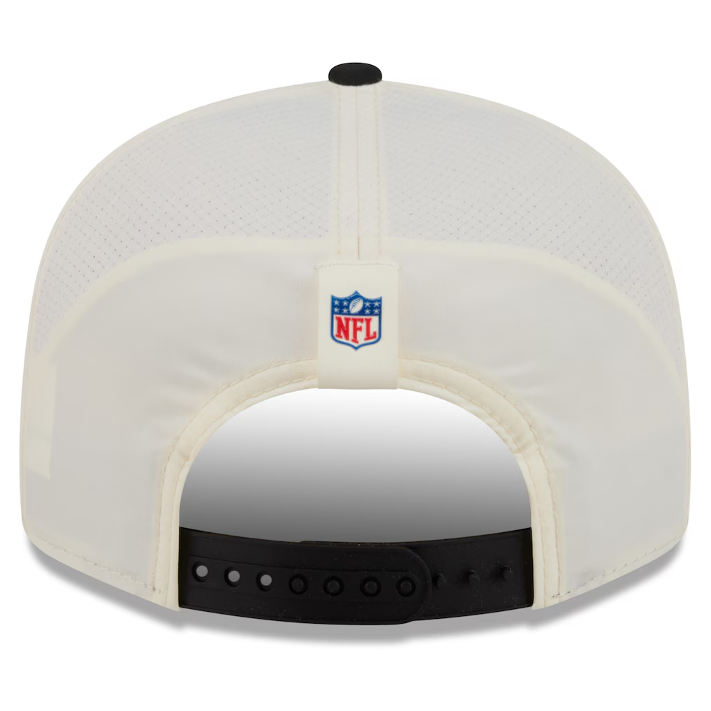 LAS VEGAS RAIDERS 2026 NFL TRAINING CAMP 9FIFTY SNAPBACK HAT - CHROME WHITE/BLACK
