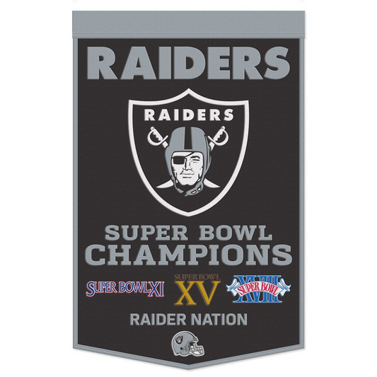 BANDERA DE CELEBRACIÓN DE LANA DE LOS RAIDERS DE LAS VEGAS DE 24" X 38"