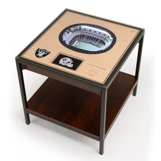 LAS VEGAS RAIDERS 25 LAYER 3D STADIUM LIGHTED END TABLE