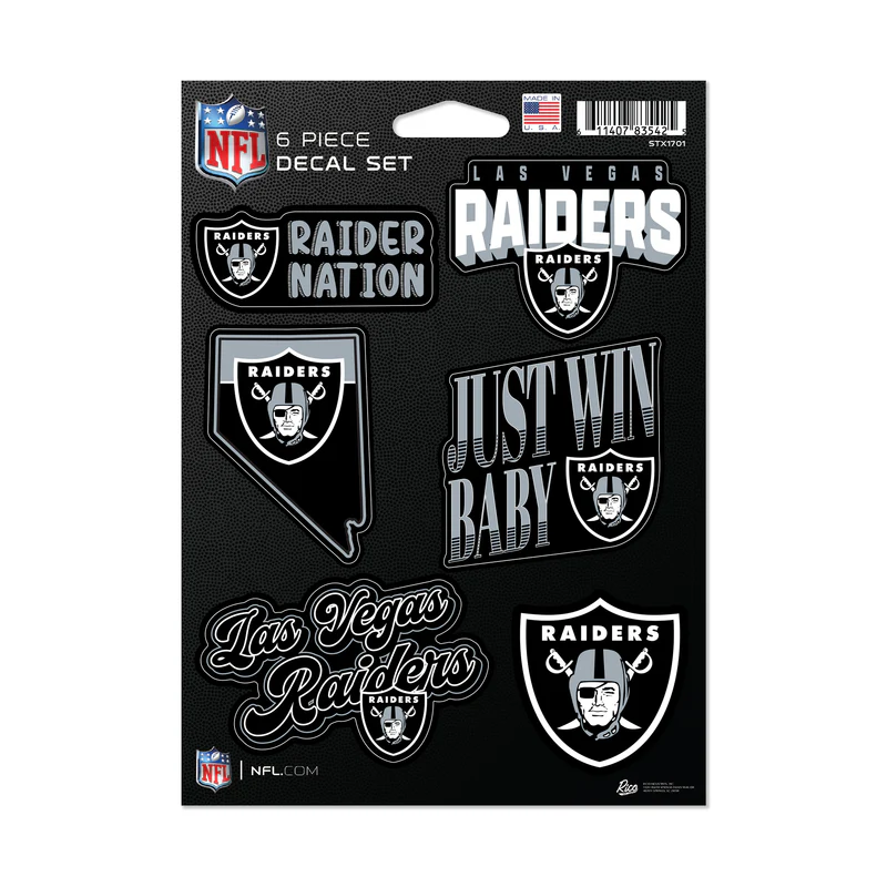 LAS VEGAS RAIDERS 6-PIECE DECAL SET