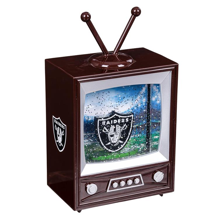LAS VEGAS RAIDERS 8" VINTAGE TV WATER LANTERN WITH MASCOT